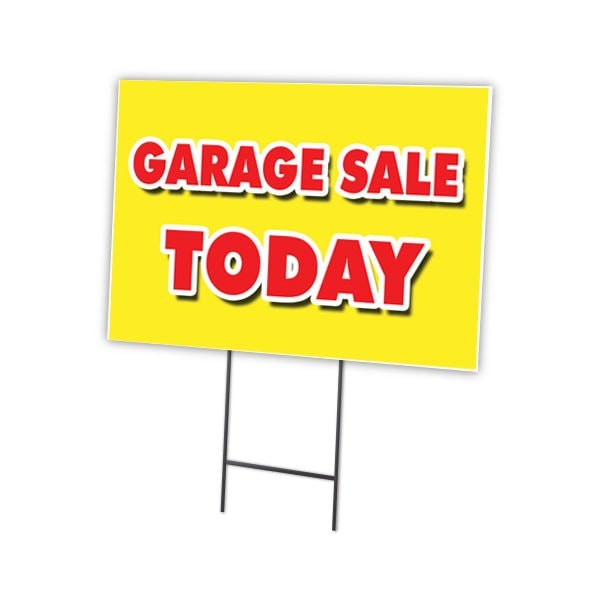 Signmission Garage Sale Today Yard Sign & Stake outdoor plastic coroplast window, C-2436-DS-Garage Sale Today C-2436-DS-Garage Sale Today - main
